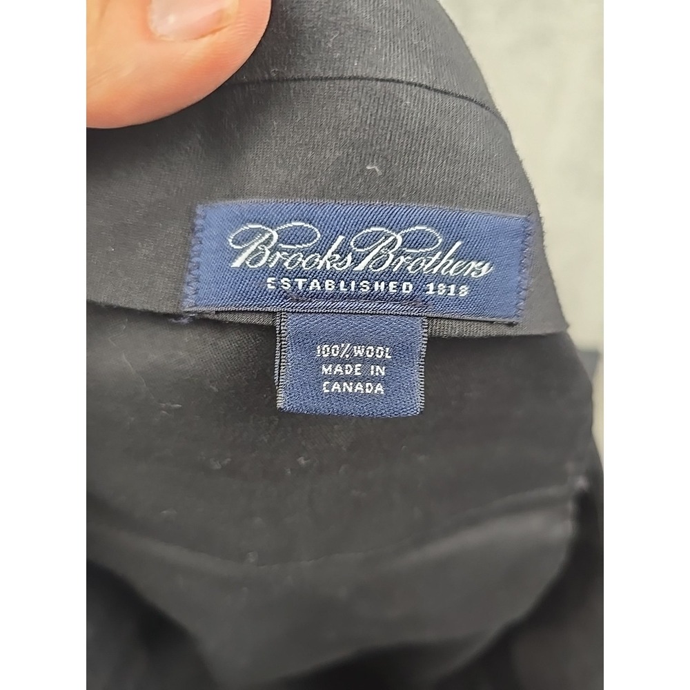 Brooks Brothers Dress Pants Mens 36x30 Dark Gray Wool Pleated Cuffed Canada - Picture 3 of 7